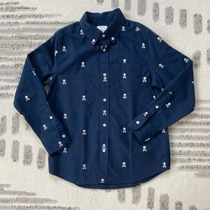 NEW! Cut Tags! Crewcuts Size 10 Navy Blue Skull Print Boy’s Shirt